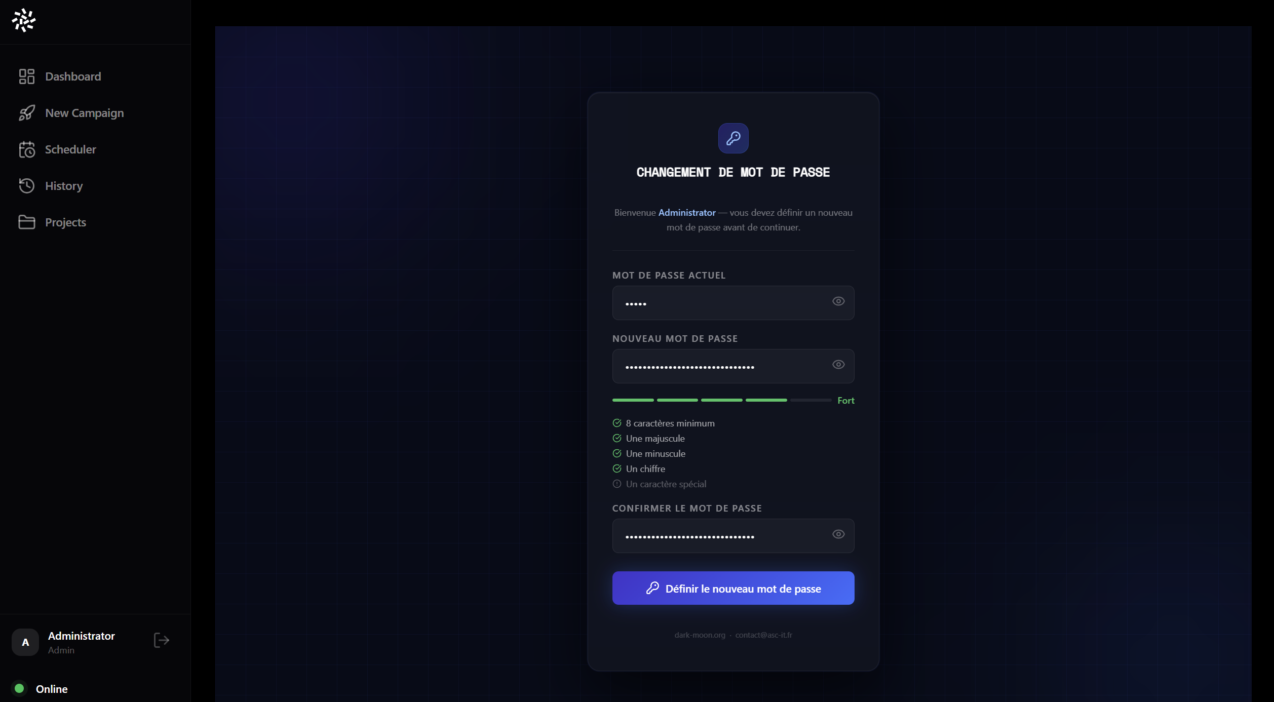 Password change prompt
