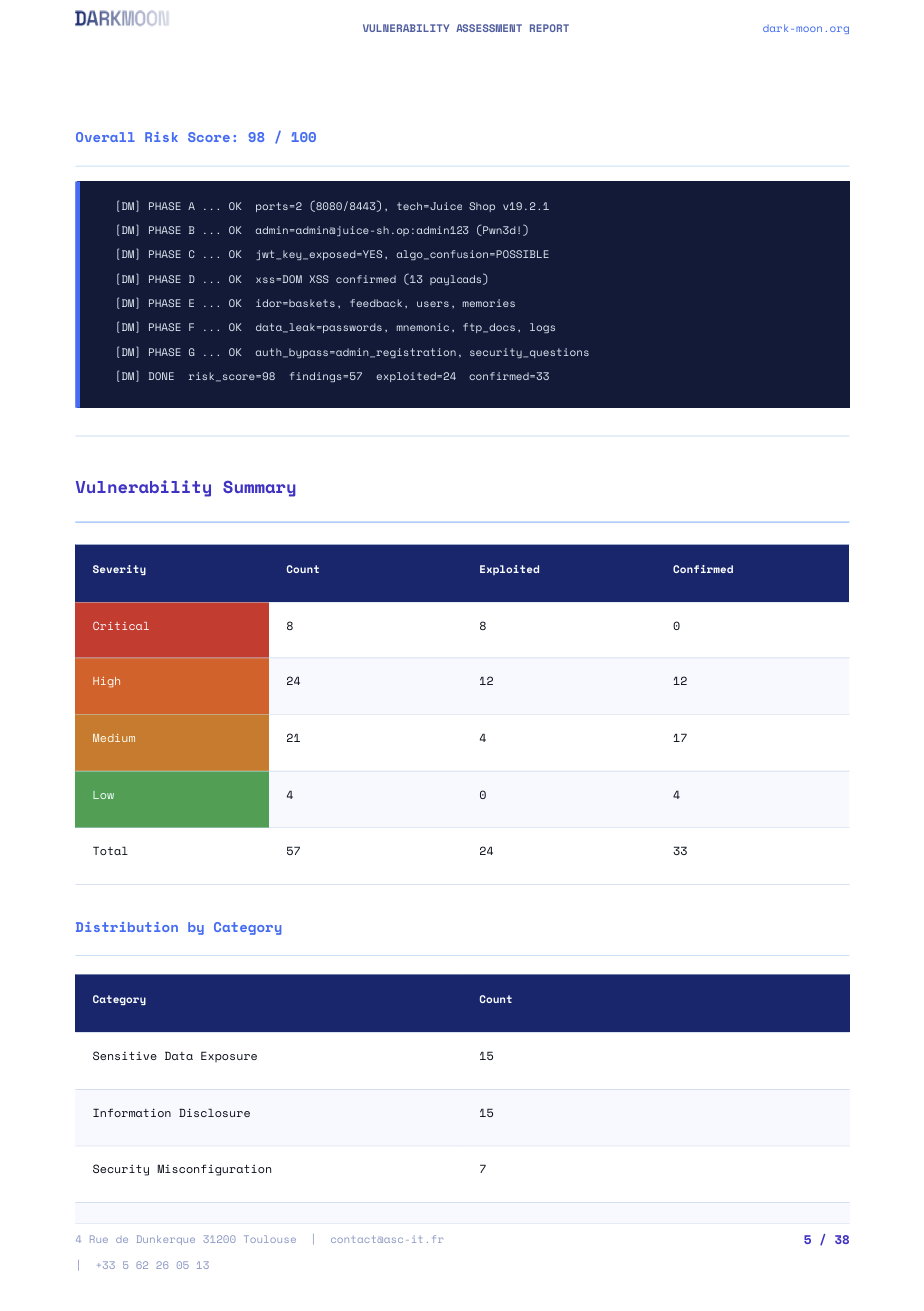 PDF report findings