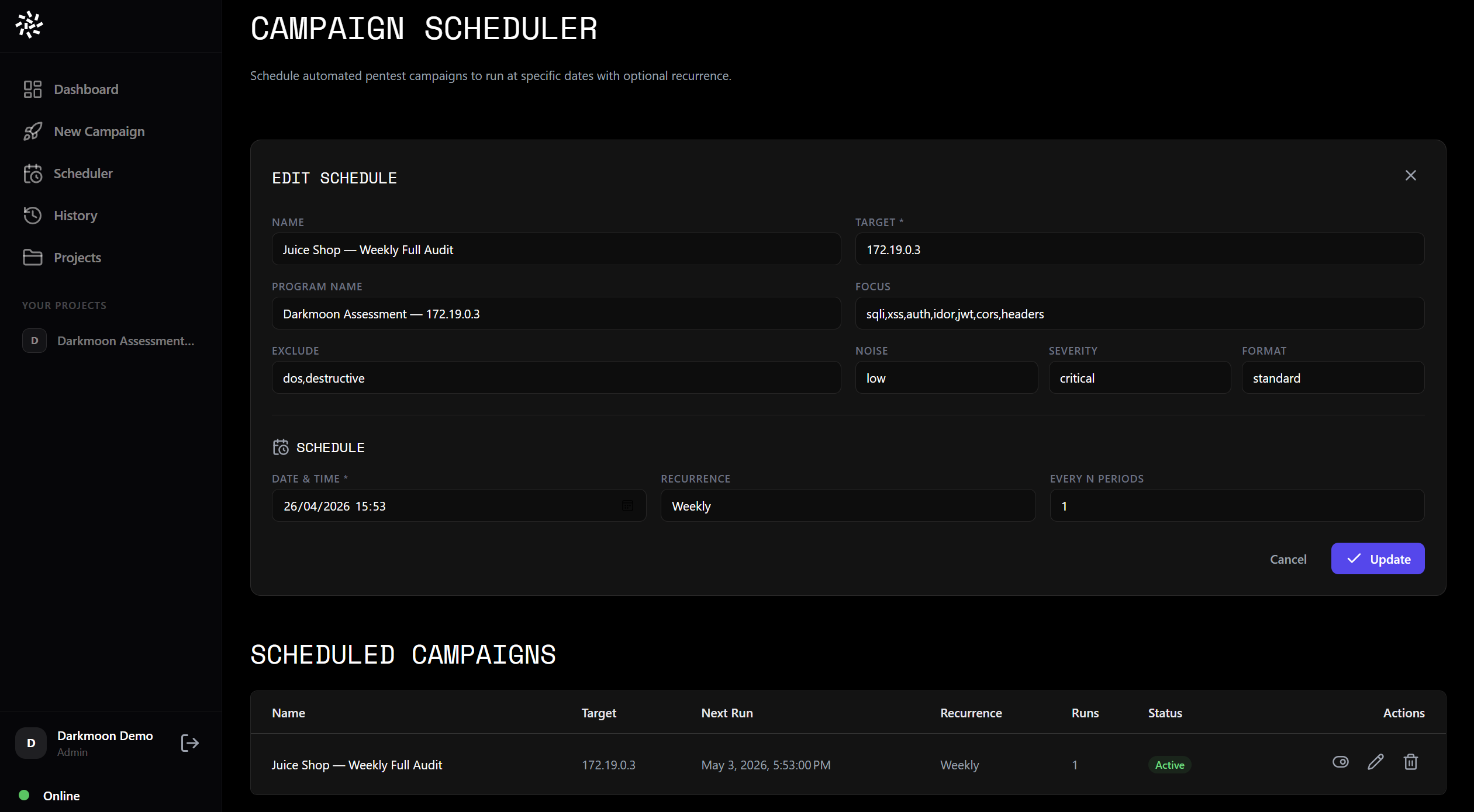 Campaign scheduler